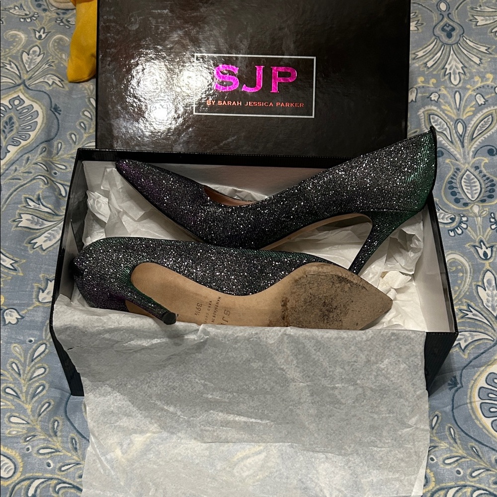 SJP by Sarah Jessica Parker Sparkling Heels - Black and Silver
